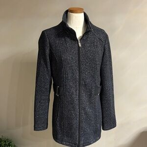 Liz Claiborne outerwear Heather black cotton jacket / pea coat pockets size L